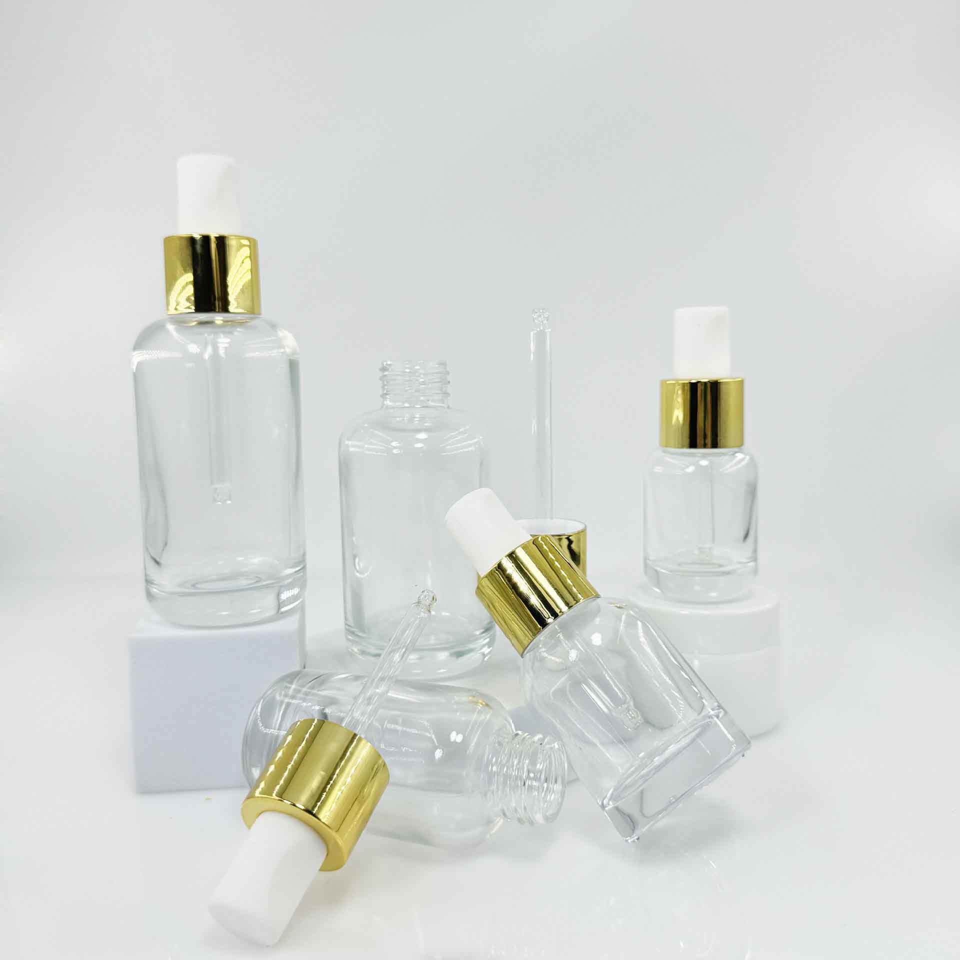 Spot 30ml-120ml Push Glass Lotion Bottle For Essential Oil