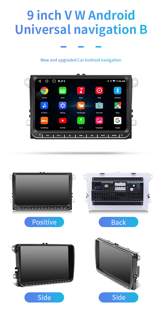 Universal Car GPS With Android With 1080P Screen WiFi Car Multimedia For Volkswagen