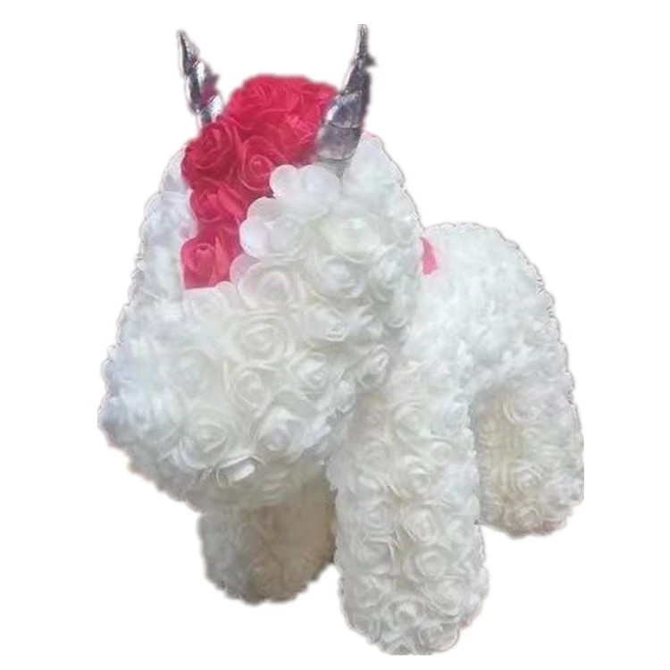 Wholesale Preserved rose bear with heart popular size 25cm teddy bear of roses