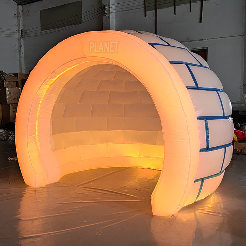 Outdoor Kids Inflatable Igloo Tent Igloo Dome Tent Camping Tent With LED Light