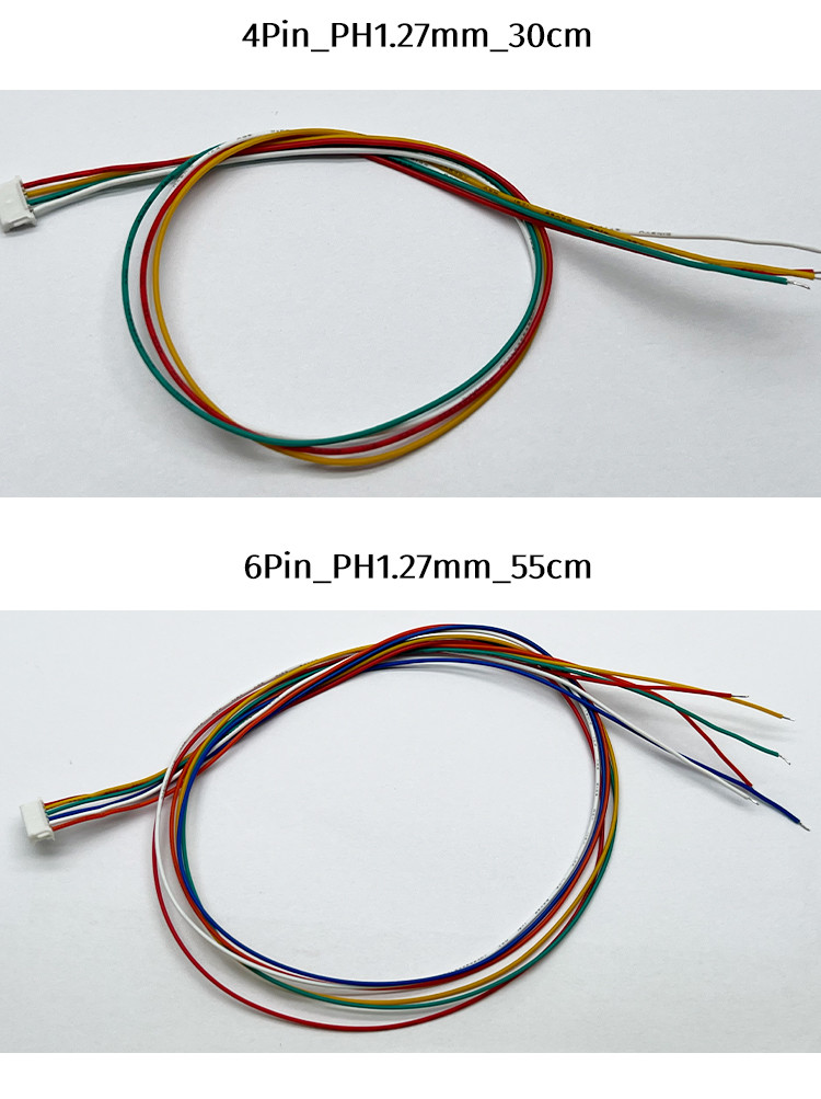 28AWG 30cm 55cm Battery Accessories Power Supply 4 Pin 6 Pin Cable Connector PH1.27mm
