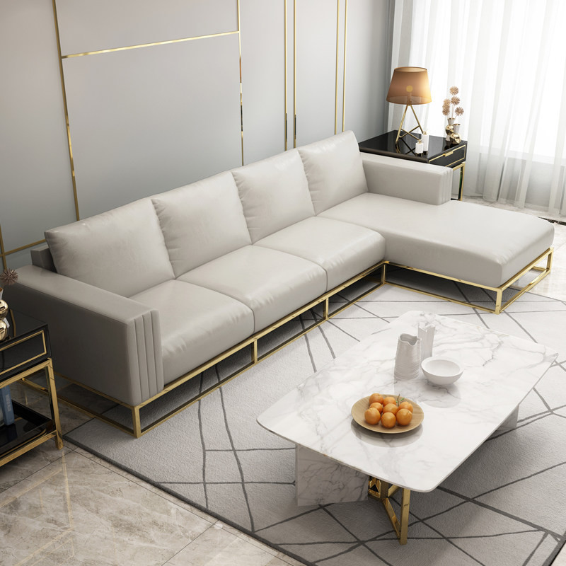 3 Seater Contemporary Living Room Sofa leather wood frame with low price
