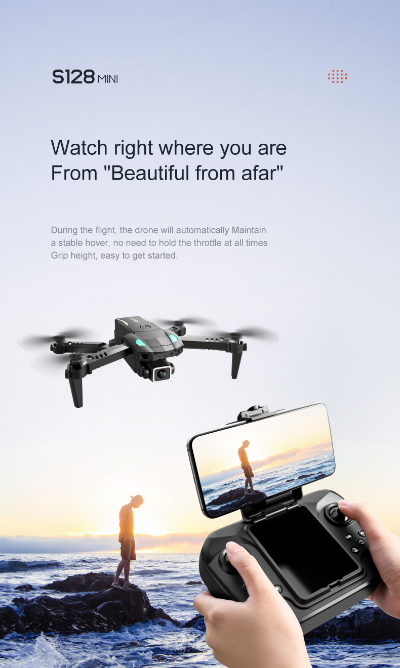 Maximum Flight Time S128 Mini Drone Portable 4k Dual Camera Obstacle Avoidance Take Off Landing Wifi Rc Drone