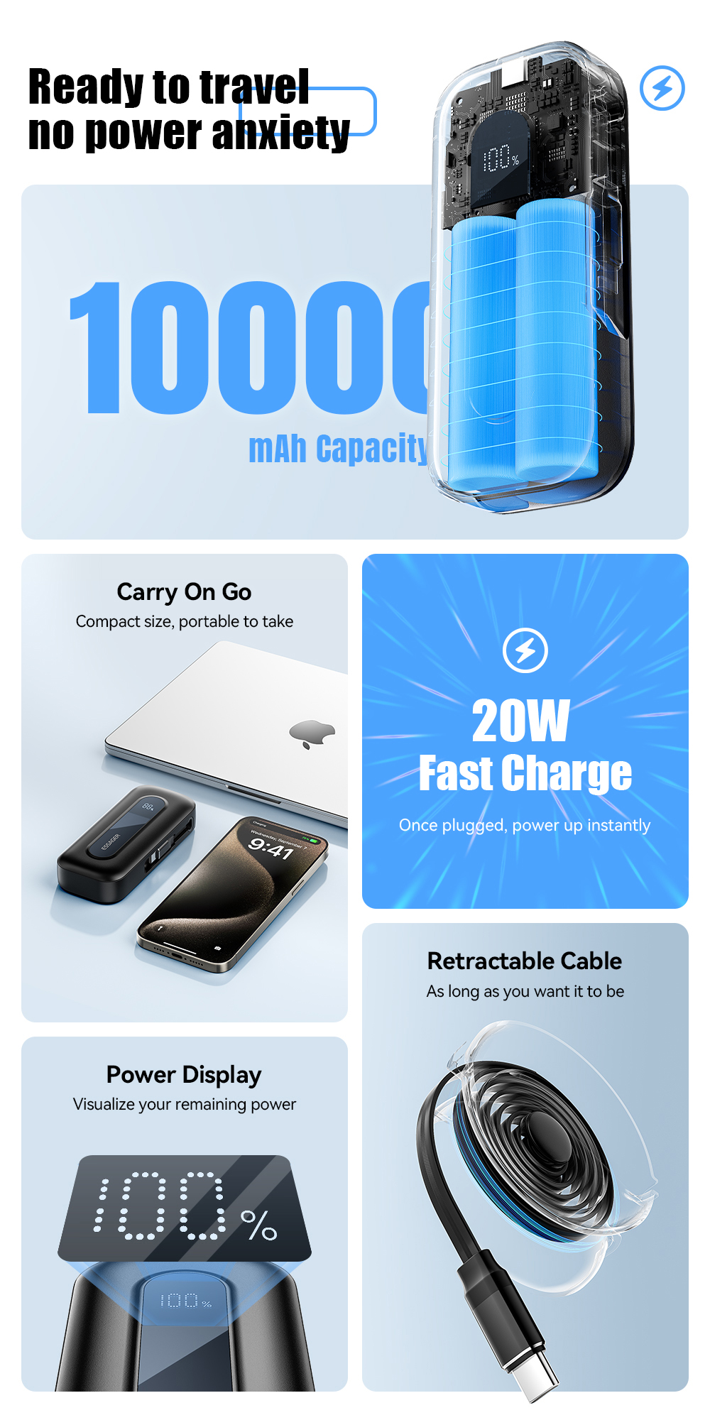 ESSAGER FS01 Series 1000 Mah USB-C Portable Charger Best Power Bank