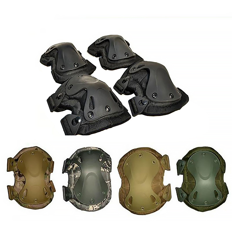 Comfortable Hard Shell Black Knee and Elbow Pads for One Size Fits All Protection Gear