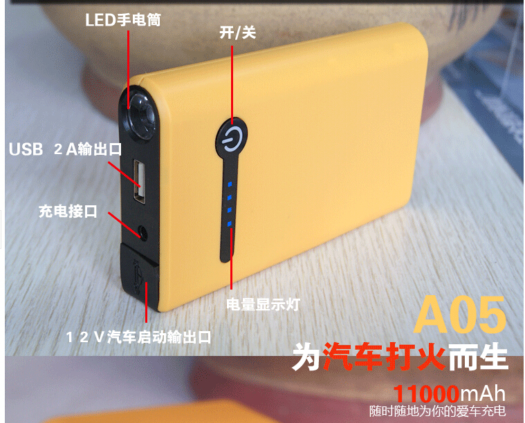 Mobile Power Bank 10000mAh Auto AMPS Jump Starter Emergency Start Power Car Charger Mobile