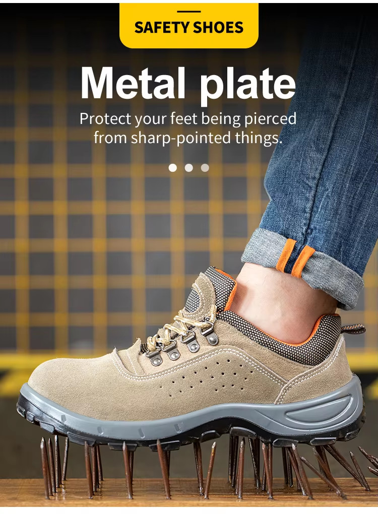 Yellow Lightweight Comfortable Safety Shoes / Comfortable Work Shoes Men with PU/PU Sole