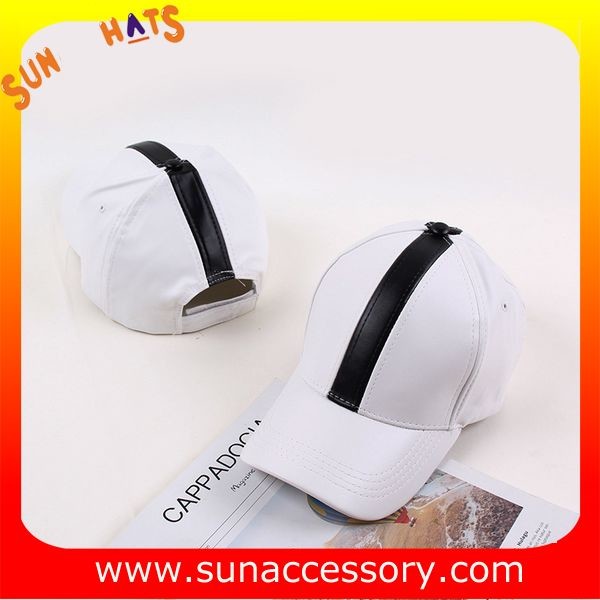 QF17019 Sun Accessory customized wholesale PU leather baseball caps and hats ,caps in stock MOQ only 3 pcs