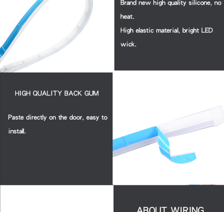 Universal Two Color Waterproof Car Door Warning Led Light 12V 120cm