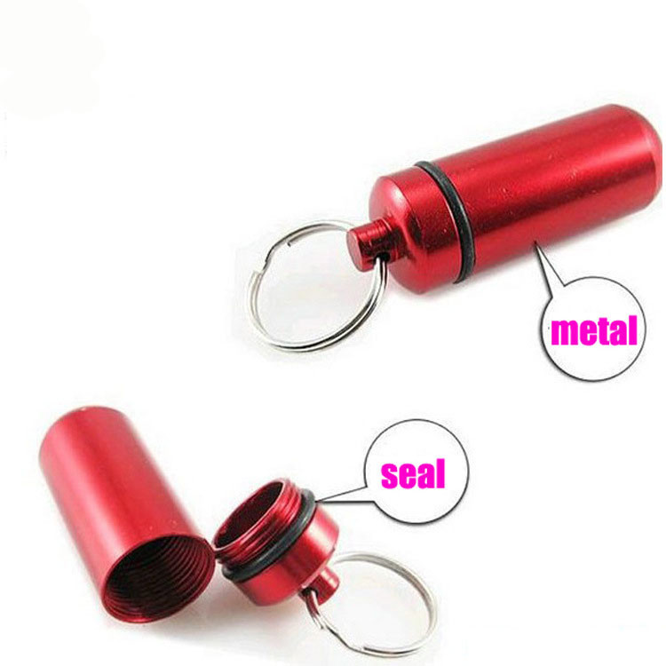 Portable Aluminium Medicine Box Storage Keychain Logo Customized