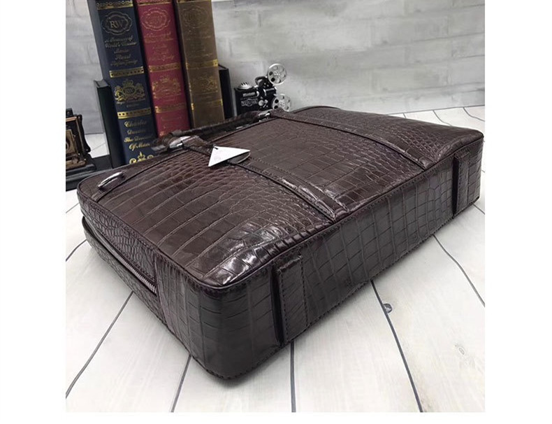 Business Style Genuine Crocodile Belly Skin Men's Working Bag Briefcase Exotic Real Alligator Leather Male Large Handbag