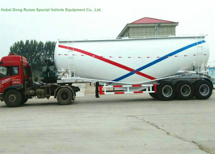 V Type Cement Hauling Trailers With Diesel Engine For Dry Powder Meterial 60 - 65 M3