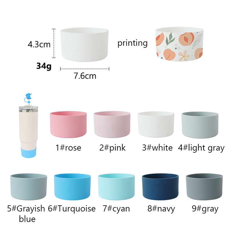Silicone Bumper Bottle Sleeve for Quencher 40 oz 7.5cm Tumbler Boot Stanley Cup silicone bottom cover bottles