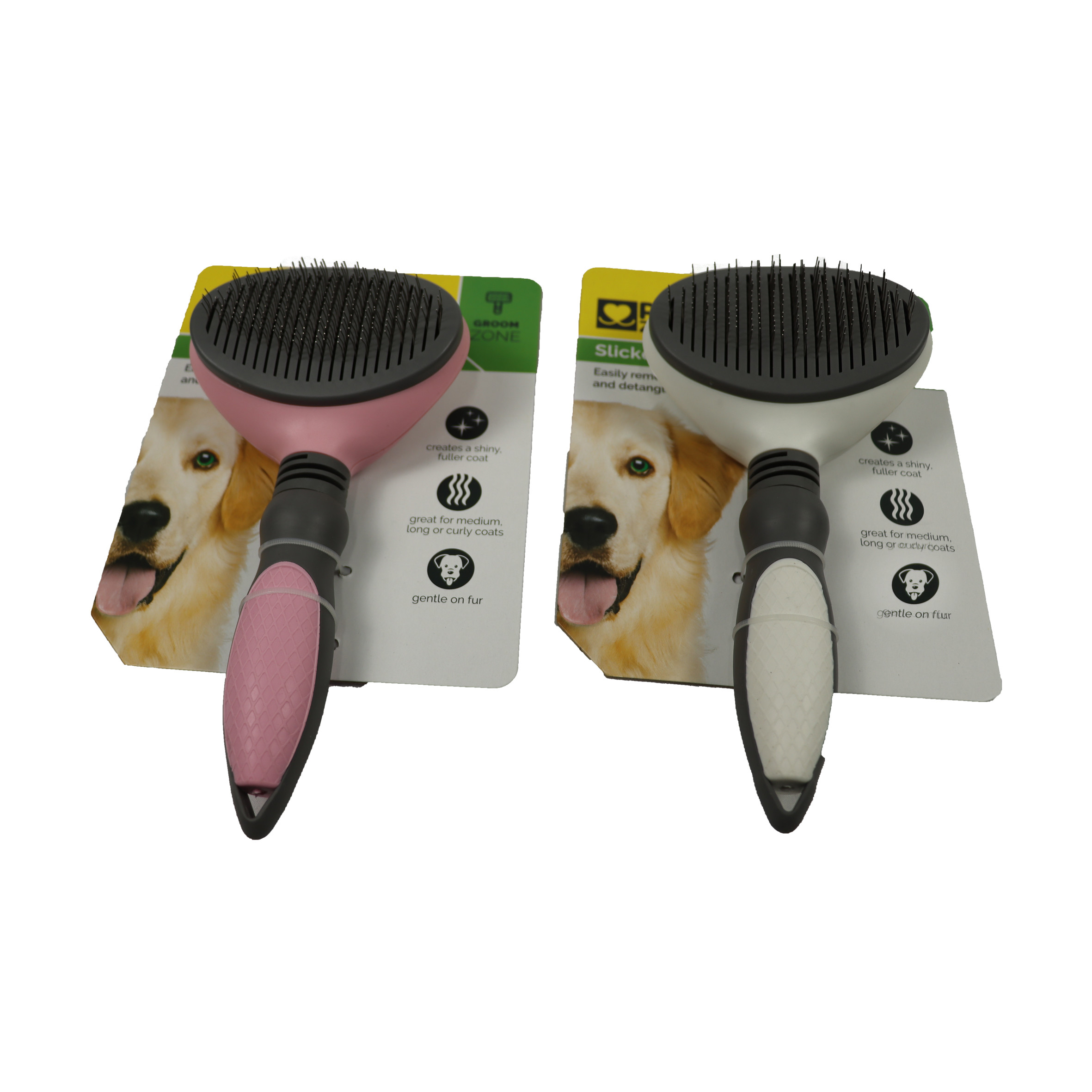 Dematting Flea Pet Comb Brush Self Cleaning One Button Hair Grooming Safe Oval 210x106x55mm
