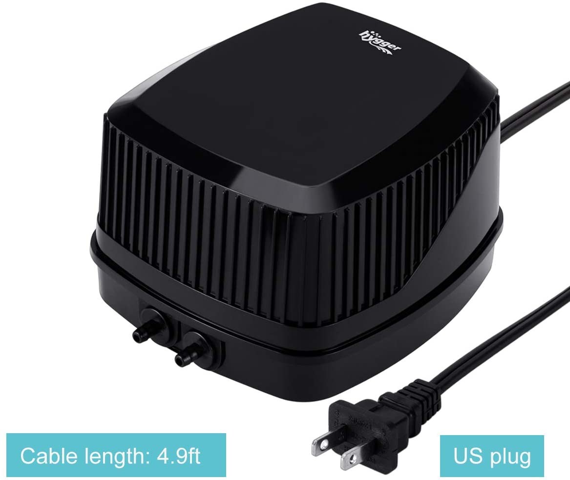 16L/ Min 10W Aquarium Air Pump Quiet Oxygen Air Aerator Pump 600 Gallon