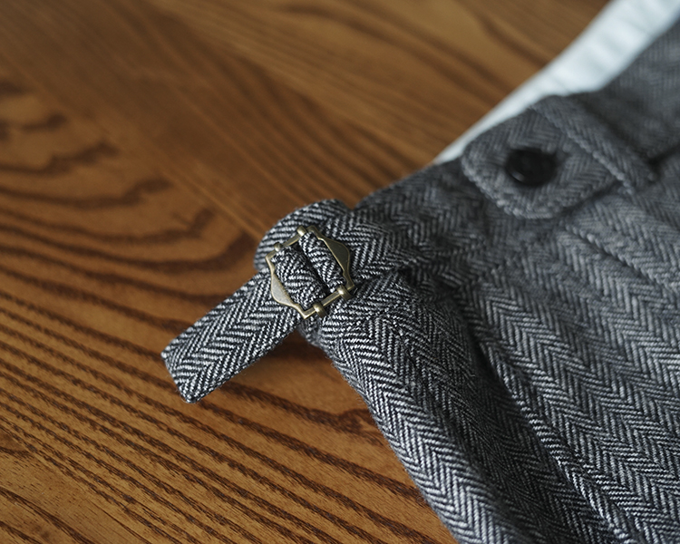 British Paris Button Wool Herringbone Trousers for Men's Autumn and Winter Business Wear