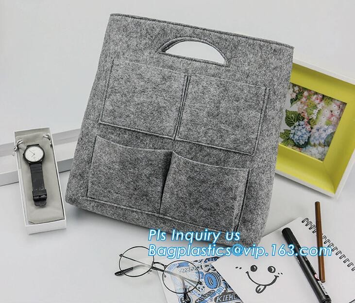 Eco-Friendly Grey Reusable Felt Grocery Shopping Handbag Tot Bag For Women Men,Mesh bags,Shopping bags, Drawstring bags,