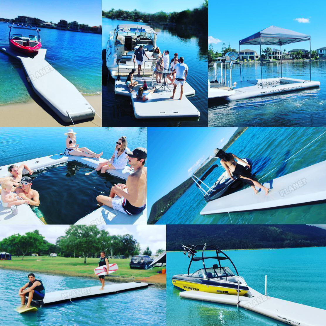 Drop Stitch Inflatable Yacht Dock Y Pontoon Platform For Boat Parking