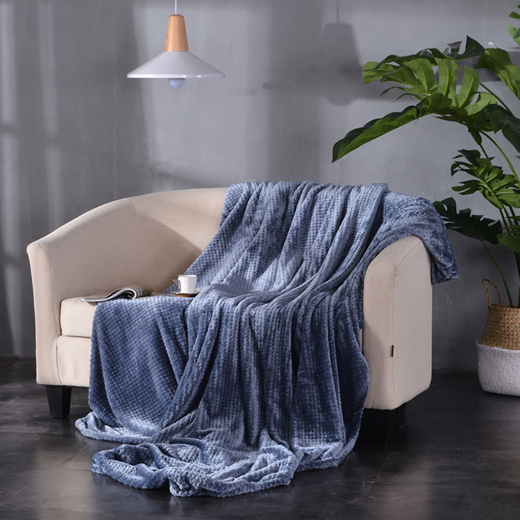 Plain Style Flannel Fleece Sofa and Knee Blanket for Chilly Nights
