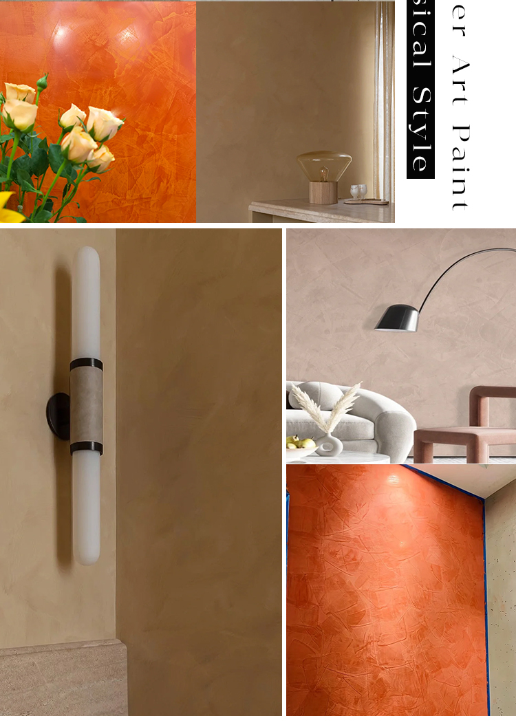 Matte/Glossy Interior Italian Stucco Texture Decorative Paint with Matte/Glossy Finish