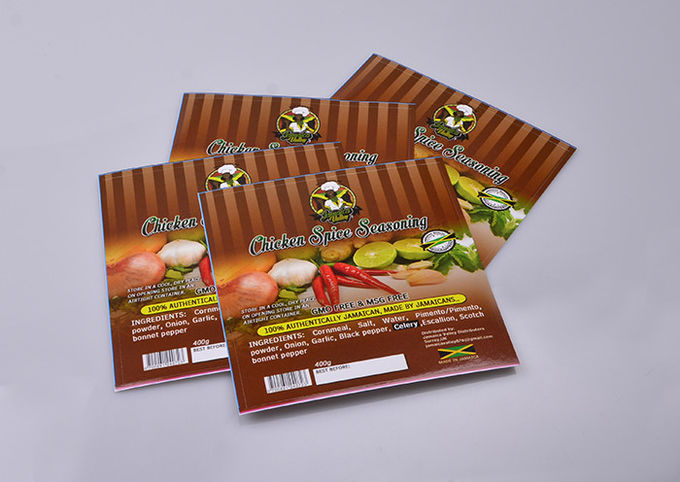Printed waterproof adhesive paper sheet packaging label sticker for Chicken Spice Seasoning