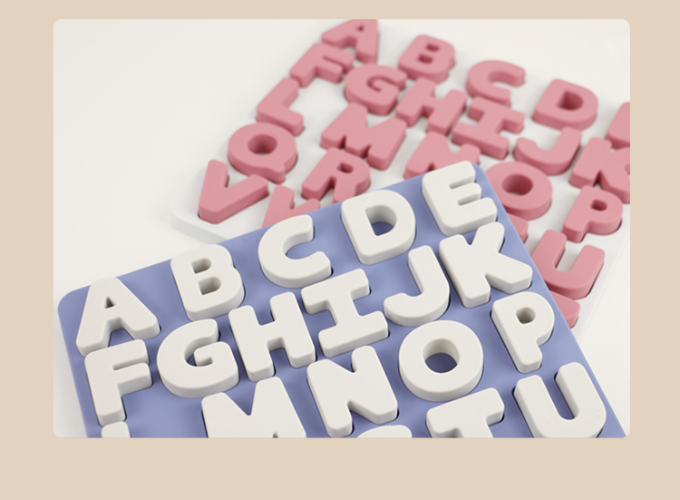 Food Grade Kids Silicone Puzzle With Letters Alphabet Shape
