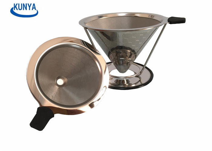 Reusable Metal Dripper FDA SGS Coffee Cone Stainless Steel Filter Element