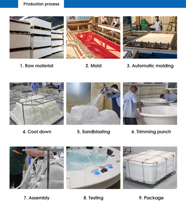 240V Bathroom Jacuzzi Tub , 5.5KW Indoor Whirlpool Hot Tub 5 people