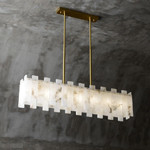 Iron Scagliola High End Pendant Lights With Marble Lampshade