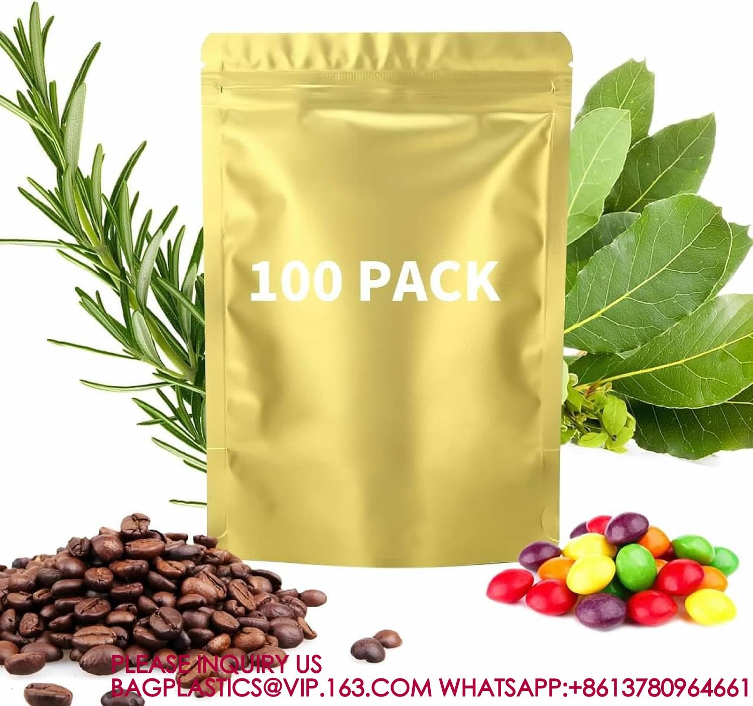 Stand Up Zipper Lock Aluminum Foil Bag, Packaging for Small Businesses, Packaging Bags
