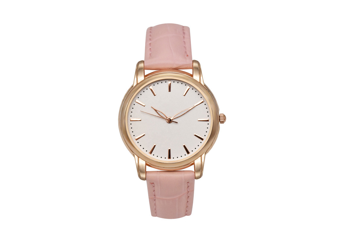30MM Diameter Alloy Women Quartz Watches Hardened Glass With PU Leather Strap