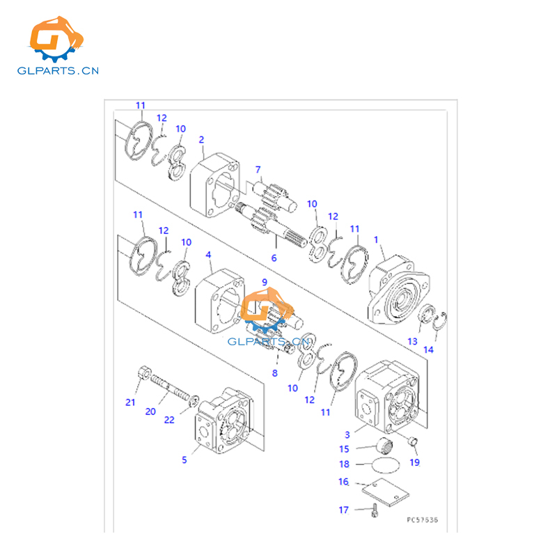 23B-60-11102 Hydraulic Gear Pump For Komatsu Graders GD623A-1 GD621A-1 GD611A-1 GD605A-5