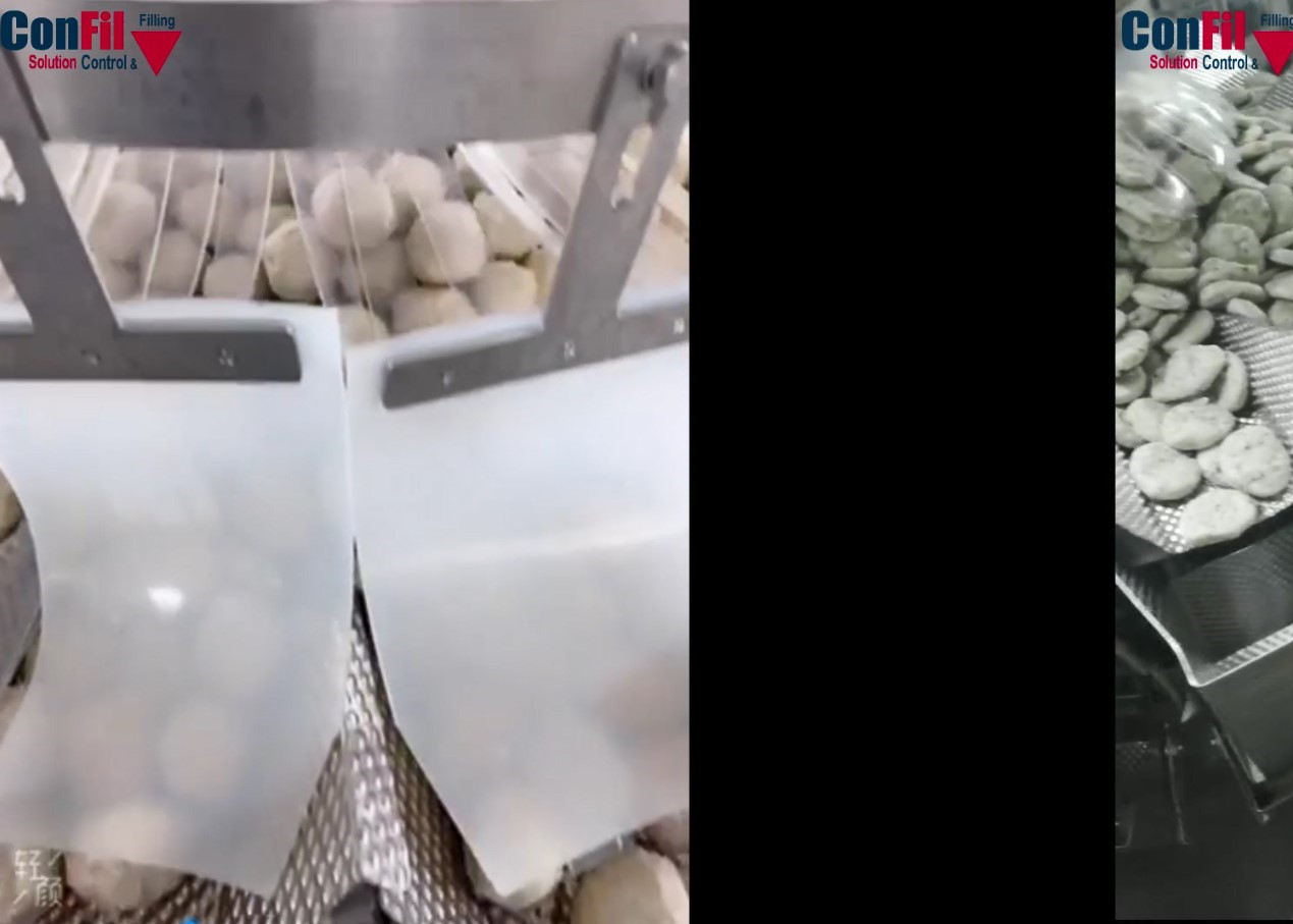 Multihead Weigher 4.5kW Rotary Vacuum Packaging Machine For Meatball FishBall