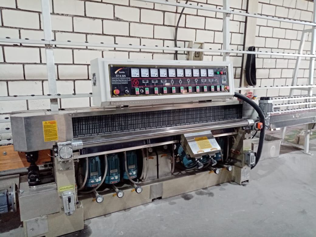 Automatic PLC 9 Spindles Straight Line Glass Edging Machine