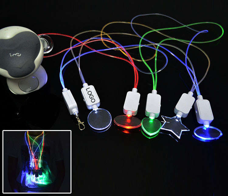 Colorful Concert LED Voice Controlled Lighting Necklace Logo Customized