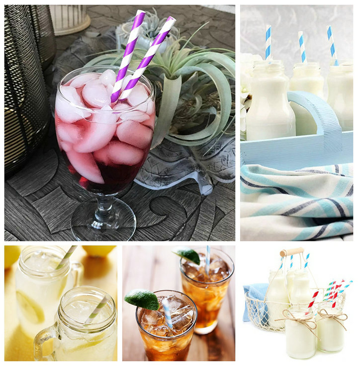 60GSM 120GSM Food Safe Degradable Printed Drinking Straw Wrapping Paper For Milk