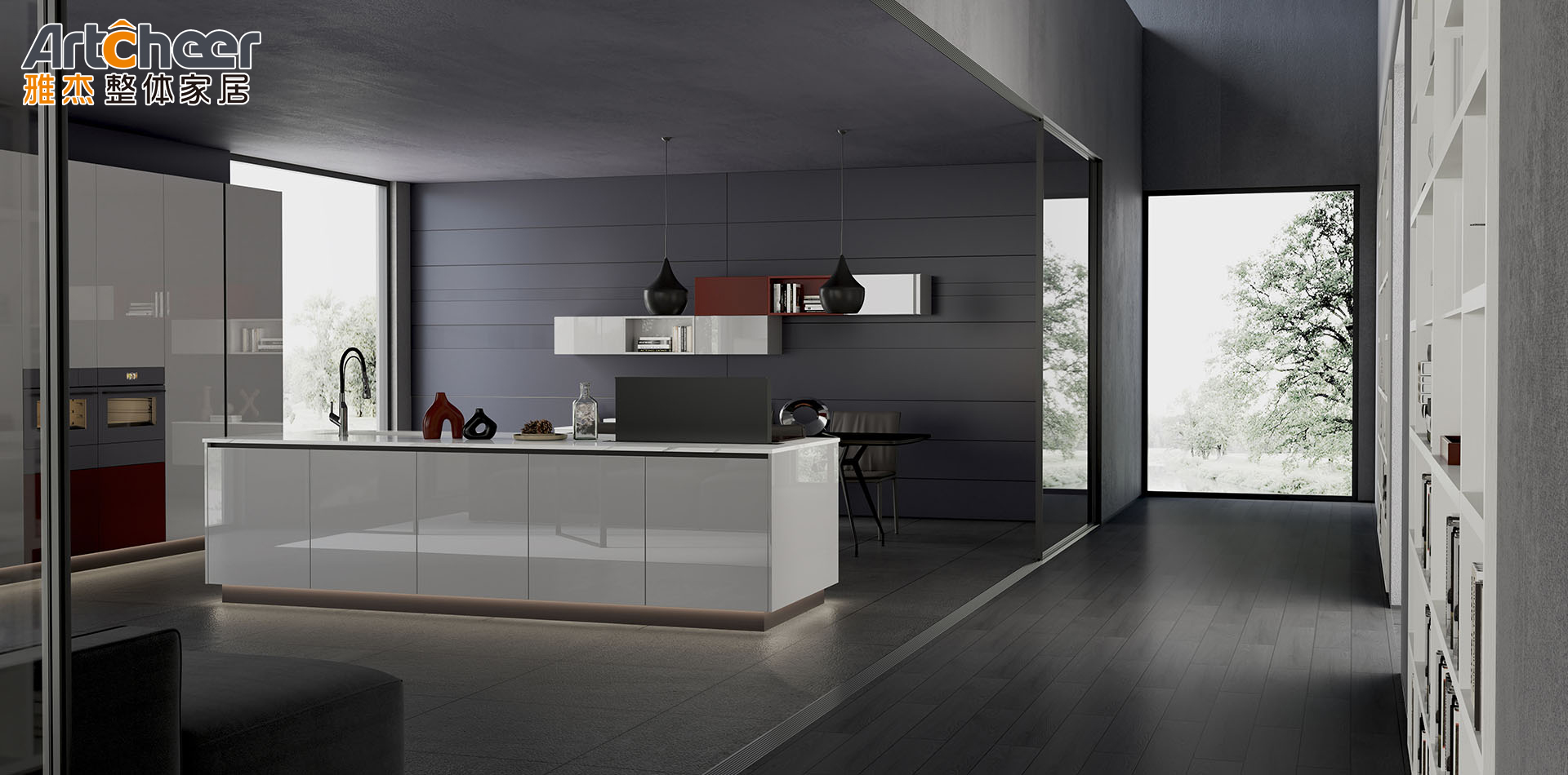 Space - Saving Design Modular Kitchen Cupboards With Soft Close Hinges And Accessories