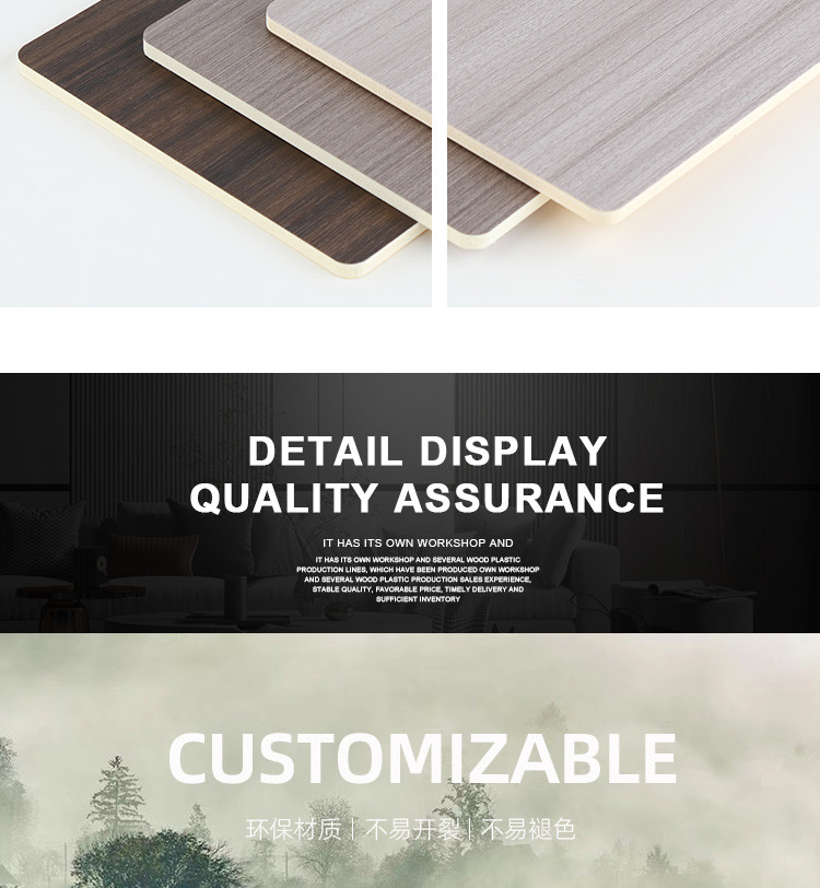 Interior Customized Waterproof Wood Grain Bamboo Charcoal Wood Veneer Wall Panels