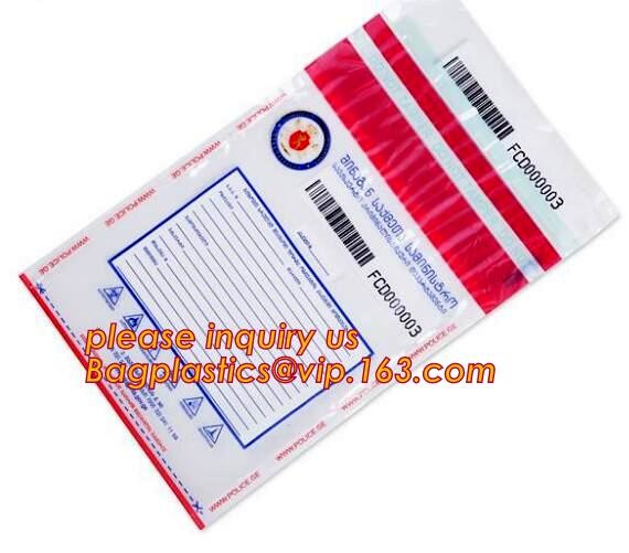 Security plastic bag with adhesive tape for cash, plastic money bag, Security Money Cash Bag For Airport/Bank and police