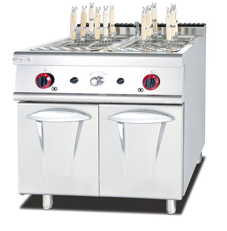 Gas Pasta Cooker With Cabinet Western Noodle Fast Cooking Kitchen Equipment
