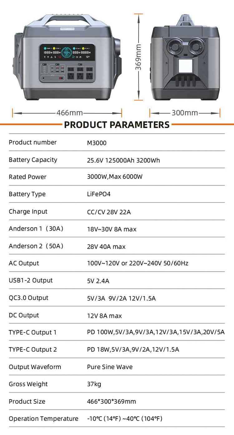 Type C NextGreenergy 3000W All in One Solar Portable Power Station for Outdoor and Home