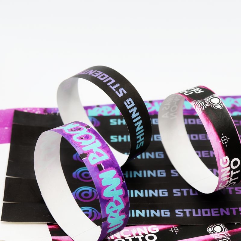 Custom Tyvek Paper Event Wristbands Event Activity Guest VIP Identification Admission Paper Event Bracelet