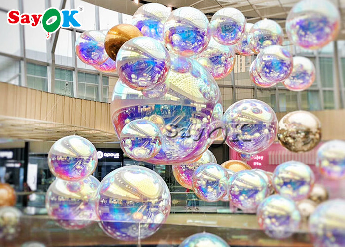 Gold And Silver 2.5m Waterproof Inflatable Mirror Ball For Party