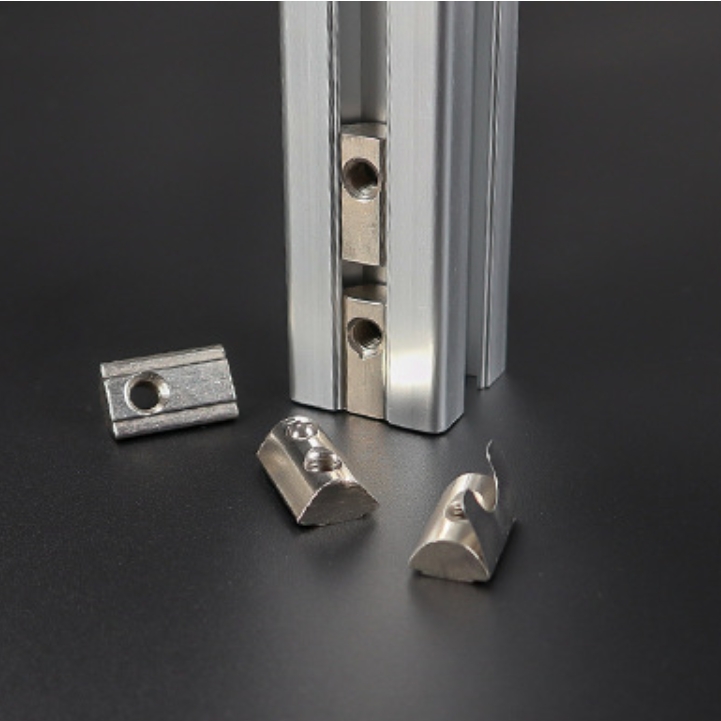 T-slot Nut Self Aligning Slide-in T-Nut With Ball Stainless Steel Spring Compatible T Slot M8 Nut With Spring Loaded Ball