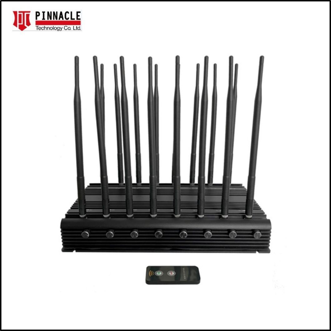 20 Bands Desktop 160W Cellphone WiFi 5g GPS Lojack UHF VHF Signal Jammer with Power Controllable