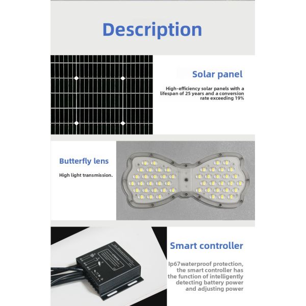 Durable Solar Street Lights Featuring IP65 Rated Water Resistant and Dustproof Construction with High Brightness LED for Outdoor
