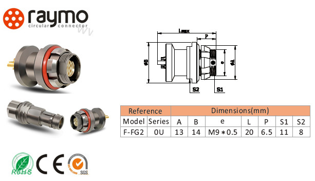 Light Weight Military Circular Connectors UR01WL07F010SBK1Z2ZA Rugged Shaped