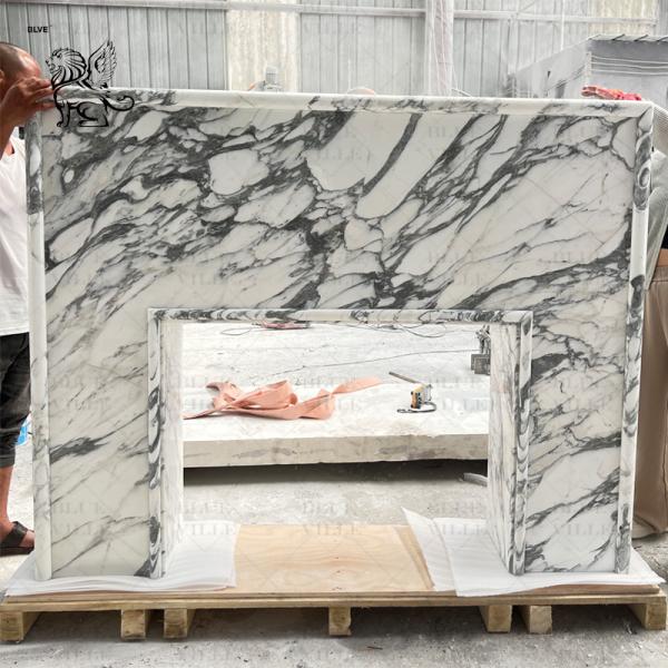 Marble Fireplace Italian Natural Stone Freestanding Luxury Fireplace Mantel