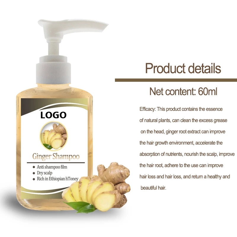 Smoothing Private Label Custom Vegan Hair Care Treatment Products Hair Growth Organic Anti Hair Loss Ginger Shampoo And Conditioner Set