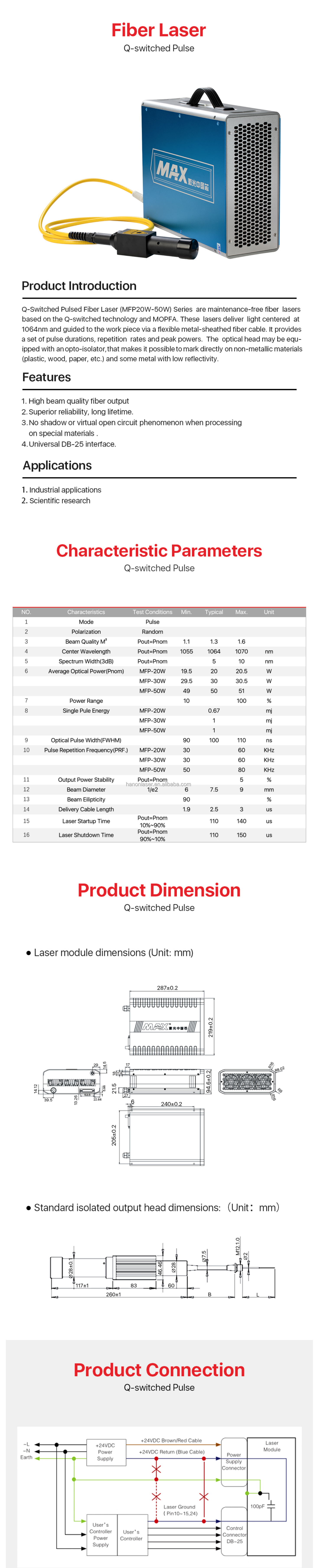 Stand-Alone Configuration 20W Fiber Laser Source by RAYCUS for Accurate Traceability Needs